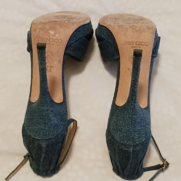 Authentic Jimmy Choo Dark Blue Ankle Strap Heels - Picture 6 of 7